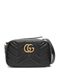 Gucci Small GG Marmont Shoulder Bag Black at Farfetch