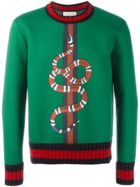 Gucci Snake Print Sweatshirt at Farfetch