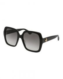 Gucci Square Bee   Logo Acetate Sunglasses at Bergdorf Goodman