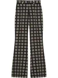 Gucci Square G Print Faille Flare Trousers - Farfetch at Farfetch