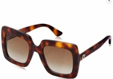 Gucci SquareRectangle Sunglasses Havana Havana Brown Luxury Eyewear eBay at eBay