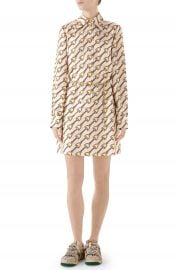 Gucci Stirrups Print Silk Twill Dress   Nordstrom at Nordstrom