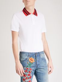 Gucci Striped Collar Polo Shirt at Selfridges