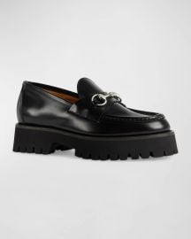 Gucci Sylke Leather Bit Loafers at Neiman Marcus