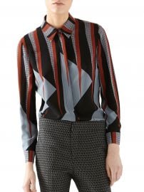 Gucci Triangle-Print Silk Shirt at Saks Fifth Avenue