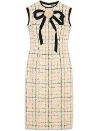 Gucci Tweed sheath dress with bow at Farfetch