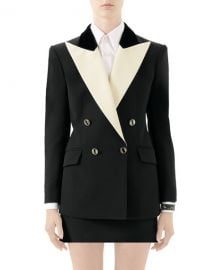 Gucci Two-Tone Silk-Wool Cady Tuxedo Jacket at Neiman Marcus