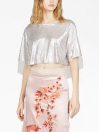 Gucci Voile lam-effect Crop Top - at Farfetch