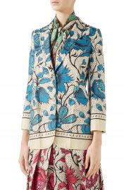 Gucci Watercolor Floral Print Silk Jacket   Nordstrom at Nordstrom