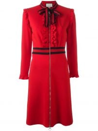 Gucci Web Bow Jersey Dress red at Farfetch