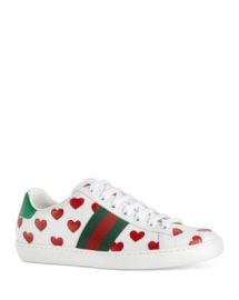 Gucci Womens Ace Heart Detail Lace Up Sneakers Bloomingdales at Bloomingdales