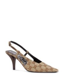 Gucci Womens GG Pointed Toe Slingback Pumps Bloomingdales at Bloomingdales