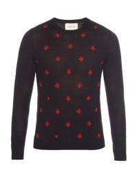 Gucci Wool Crew Neck with Bees and Stars at Matches