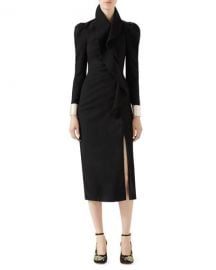 Gucci Wool Dress with Asymmetric Flounce   Neiman Marcus at Neiman Marcus