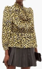 Gucci Yellow Leopard Print Blouse at Gucci