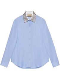 Gucci crystal-embellished Collar Shirt - at Farfetch