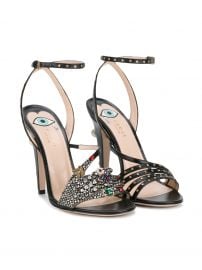 Gucci crystal hand applique embellished sandals at Farfetch