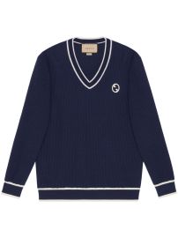 Gucci logo-patch cotton-wool Sweatshirt - at Farfetch