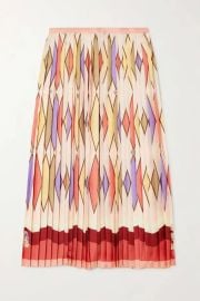 Gucci love parade pleated printed silk twill midi skirt at Net a Porter