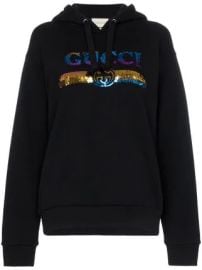 Gucci sequin logo hoodie sequin logo hoodie at Farfetch