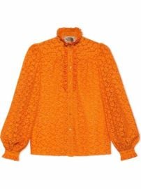 Gucci x The North Face Ruffled Lace Blouse - at Farfetch