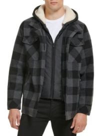 Guess 2-In-1 Buffalo Check Wool Hooded Shacket on SALE at Saks Off 5th