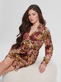 Guess Eco Alya Printed Dress in Digital Tapestry Print Ma at Guess