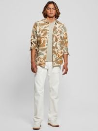 Guess Eco Linen Paisley Shirt in Beige at Guess