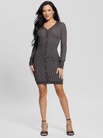 Guess Josie Button Sweater Dress in Grey at Guess