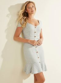 Guess Luca Mini Dress in Blue Gingham at Guess