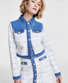 Guess Natalie Tweed Denim Jacket at Macys