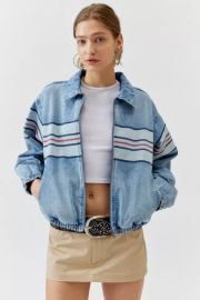 Guess Originals Go Chest Denim Bomber Jacket at Urban Outfitters