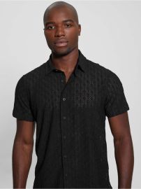 Guess Reeves Perforated Woven Shirt at Guess