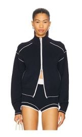 Guest In Residence Cashmere Track Jacket In Midnight at Revolve