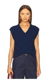 Guest In Residence Checker Vest In Midnight at Revolve