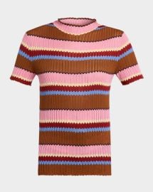 Guest In Residence Palazzo Rib Striped Top at Neiman Marcus