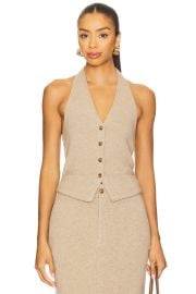 Guest In Residence Tailored Halter Vest In Taupe at Revolve