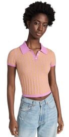 Guest in Residence Gingham Shrunken Polo Fuschia/Citrine L at Shopbop