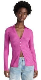 Guest in Residence Rib Button Cardigan Fuschia XXL at Shopbop