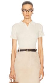Guest in Residence Shrunken Polo in Cream at FWRD