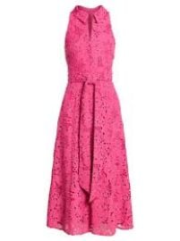 Guipure Lace Midi Shirt Dress at Badgley Mischka