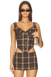 Guizio Chamonix Tartan Corset In Multi at Revolve