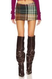 Guizio Low Rise Plaid Mini Skirt at Revolve