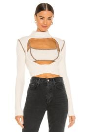 Guizio Rib Knit Geo Cut Out Cardigan at Revolve