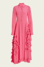 Gwen Ruffled Maxi Dress in Fuchsia at Olivia