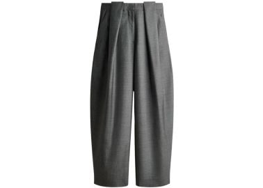 H&M x Stella McCartney Women\'s Barrel-Leg Wool Trousers Dark Grey/Pinstriped at StockX
