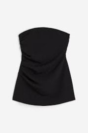 H M Draped Bandeau Top in Black at H&M