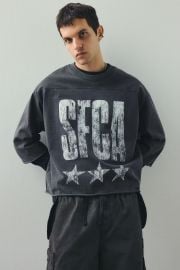 H M Oversized Fit Cropped T Shirt at H&M