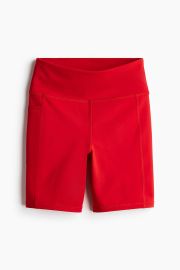 H M Pocket Detail Sports Bike Shorts in DryMove in Red at H&M