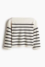 H M Purl Knit Boat Neck Sweater at H&M